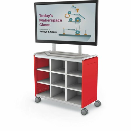 Mooreco Compass Cabinet Maxi H2 With TV Mount Red 66.1in H x 42in W x 19.2in D B3A1C1E1A0